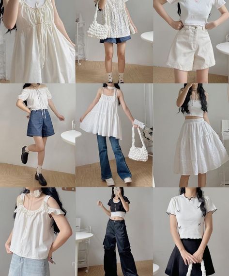 @18again.official Shojo Style Clothes, Summer Clean Outfits, Japanese Summer Outfits Casual, Cute Summer Outfits Japan, Japanese Outfits Casual Summer, Japanese Summer Clothes, Shojo Girl Outfit Summer, Japanese Summer Outfits Women, Shojo Outfit Ideas