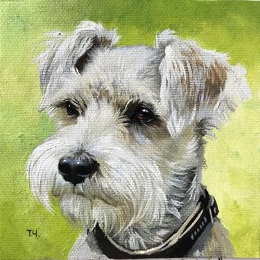 Tatjana Cechun Artworks | Saatchi Art Miniature Schnauzer Painting, Schnauzer Portrait, Schnauzer Painting, Schnauzer Drawing, German Shepherd Painting, Contemporary Portraiture, White Miniature Schnauzer, Schnauzer Art, Pedigree Dog