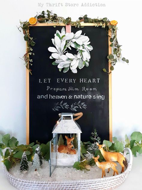 And Heaven and Nature Sing! Christmas Home Tour | My Thrift Store Addiction Heaven And Nature Sing Sign, Let Heaven And Nature Sing Sign, Heaven And Nature Sing Christmas, Let Heaven And Nature Sing, The Christmas Carol, Christmas Gala, Christmas Tree Inspiration, Woodland Christmas, Brunch Ideas