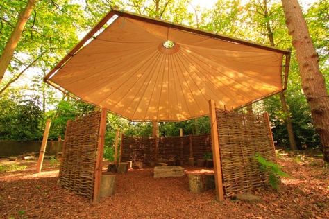 Canopy Classroom, Yurt Village, Learning Outside, Forest Kindergarten, Quote Beautiful, Outdoor Learning Spaces, Forest School Activities, Outdoor Classroom, School Garden