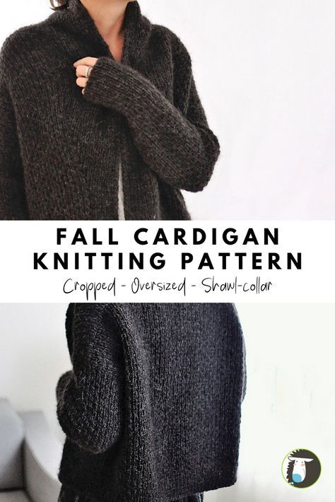 Cropped Cardigan Knitting Pattern, What To Knit, Big Cardigan, Best Cardigans, Knit Cardigan Pattern, Fall Cardigan, Knitting Blogs, Shawl Collar Cardigan, Knitting Patterns Free Cardigans