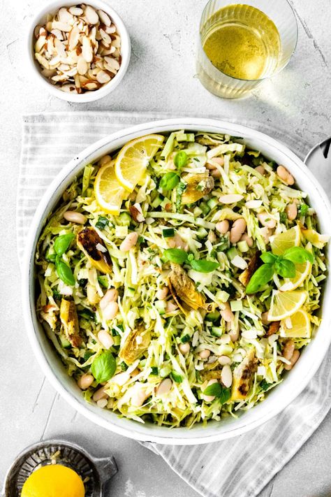 Crispy Artichoke White Bean Salad - Two Peas & Their Pod Crispy Artichoke Salad, Artichokes Salad, Easter Dinner Side Dishes, Artichoke Salad Recipes, Easter Dinner Sides, Meal Salads, Corn And Bean Salad, Cook Vegetarian, Artichoke Salad