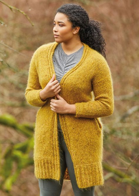 Horizon Cardigan | Women's Knitting Pattern | Rowan Lisa Richardson, Harrisville Designs, Knit Collage, Womens Knitting Patterns, Brooklyn Tweed, Grace Jones, Lang Yarns, Pattern Library, Stockinette Stitch