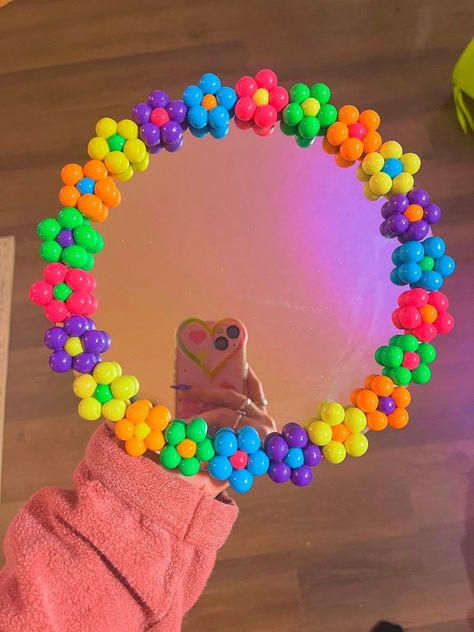 Groovy Flower Mirror Custom Clay Flower Mirror HandmadeEtsy Groovy Flower Painting, Clay Flower Mirror, Groovy Room Decor, Decorated Mirror, Mirror Handmade, Pastel Cupcakes, Cosas Aesthetic, Drawing Room Decor, Flower Mirror