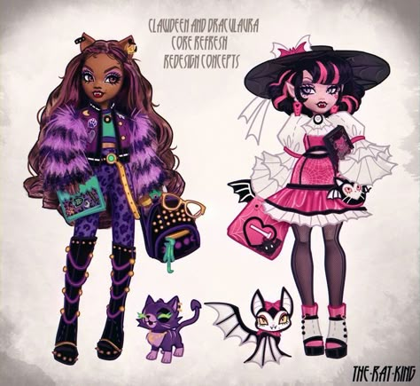 Monster High Draculaura Redesign, The Rat King, Doll Restyle, New Monster High, Monster High School, Monster High Doll Clothes, Rat King, Arte Monster High, Moster High