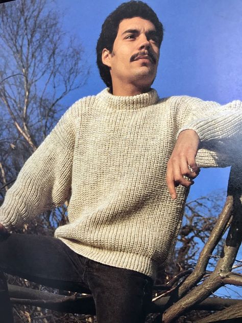 Knitting Pattern Mens Fishermans Knitting Aran Style Rib - Etsy Australia Mens Knitted Jumper Pattern, Men Jumper Knitting Pattern, Knitted Jumper Men, Chunky Knit Sweater Men, Knitting Sweater For Men, Men’s Knitted Jumper Outfit, Mens Chunky Sweater, Knitting For Men Gift, Crochet Jumper Men