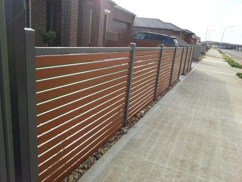 Aluminium Slat Fencing - Everlast Services Fences Movie, Slat Fencing, Slat Fence, Horizontal Slat Fence, Interior Window Shutters, Rustic Fence, Privacy Fence Designs, Front Fence, Horizontal Fence