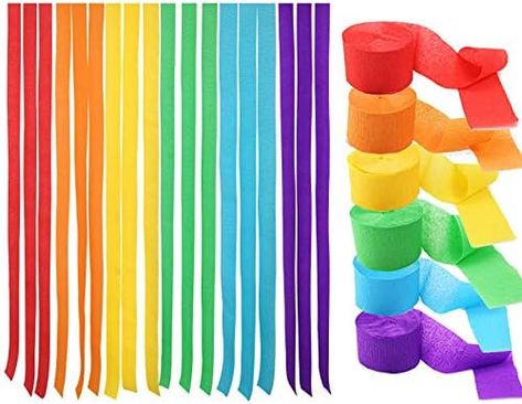 Party Streamer, Streamer Decorations, Crepe Streamers, Streamer Backdrop, Crepe Paper Streamers, Party Streamers, Paper Streamers, Rainbow Paper, Party Background