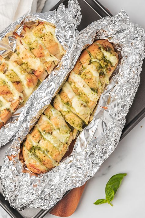 Cheesy Garlic Ciabatta Bread, Pesto French Bread, Pesto Garlic Bread, Cheesy Baguette, Pesto Baguette, Basil Pesto Bread, Garlic Bread Baguette, Cheesy Pesto Bread, Garlic Baguette