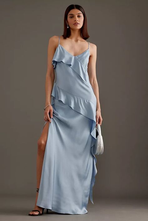 Occasion & Party Dresses | Anthropologie UK Slip Dress With Ruffles, Anthropologie Uk, Cocktail Formal, Dress With Ruffles, Ballroom Dress, Maxi Slip Dress, Full Length Dress, Birthday Dresses, Formal Gowns