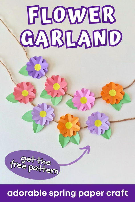 This adorable DIY Spring Flower Paper Garland is a great spring craft for kids of all ages. Teens will enjoy creating this fun spring craft and decorating their bedroom door or headboard. This DIY Flower Paper Garland is super easy to make, so younger kids will also love making it too! Paper Flower Garland Diy, Paper Flower Garland, Nutcracker Crafts, Library Decorations, Flower Garland Diy, Spring Garland, Flower Crafts Kids, Paper Flower Garlands, April Crafts