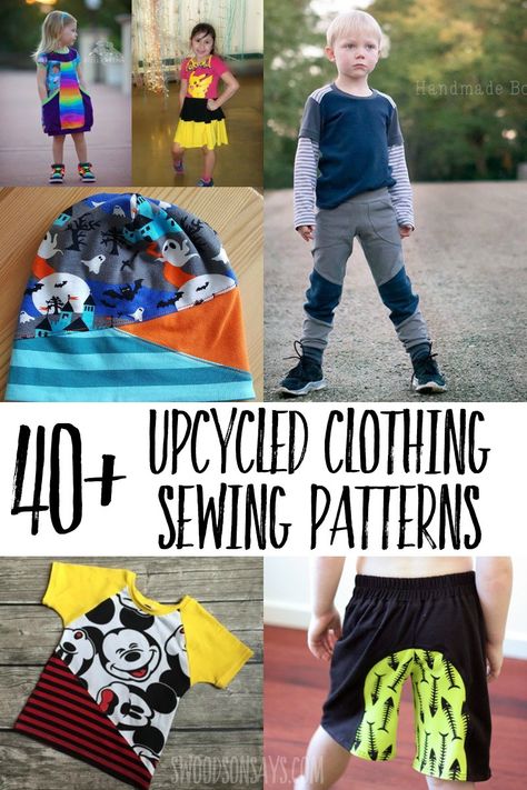 Use up your knit fabric scraps and sew one of these fun upcycled sewing patterns! Great upcycle potential with patterns and options for all ages. #sewing #upcycle Upcycle Hacks, Clothing Sewing Patterns, Sewing Upcycle, Upcycled Sewing, Upcycle Kids, Upcycle Sewing, Diy Vetement, Beginner Sewing Projects Easy, I'm Tired