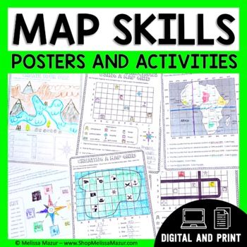 Engaging Map Skills Activities - Learning Lab Resources Map Skills Activities, Thomas Jefferson Education, Types Of Maps, Learning Maps, Classroom Map, Teaching Geography, Homeschool Social Studies, Map Compass, Map Reading