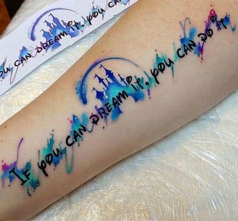 50 Wonderful Walt Disney Tattoo Design Ideas & Inspiration Gigi Tattoo, Watercolor Tree Tattoo, Disney Tattoos Quotes, Karma Tattoo, Tattoo Disney, Disney Sleeve, Good Tattoo Quotes, Tattoos Quotes, Stitch Tattoo