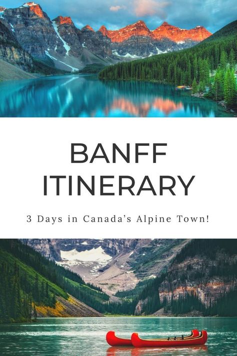 Banff Itinerary | How to spend 3 days in Banff, Canada�s most beautiful alpine town! | Banff Canada Itinerary | Banff Canada Travel | Banff National Park | Banff Canada Hikes #banffcanada #banfftravel Canada Hikes, Canada Itinerary, Banff Itinerary, National Parks America, Canada Travel Guide, Banff Canada, Canada Road Trip, Banff National Park, North America Travel