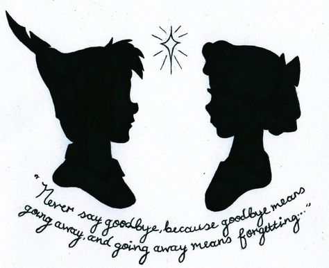 Pan and Wendy silhouette Possum Photography, Peter Pan Tattoos, Pan Tattoo, Peter Pan Tattoo, Peter Pan Quotes, Shadow Tattoo, Disney Quote, Peter And Wendy, The Lost Boys