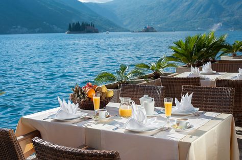 Hotel Conte Montenegro Food, Perast Montenegro, Travel Montenegro, Mediterranean Seasoning, Montenegro Beach, Montenegro Travel, Kotor Montenegro, Romantic Restaurant, Mediterranean Cuisine