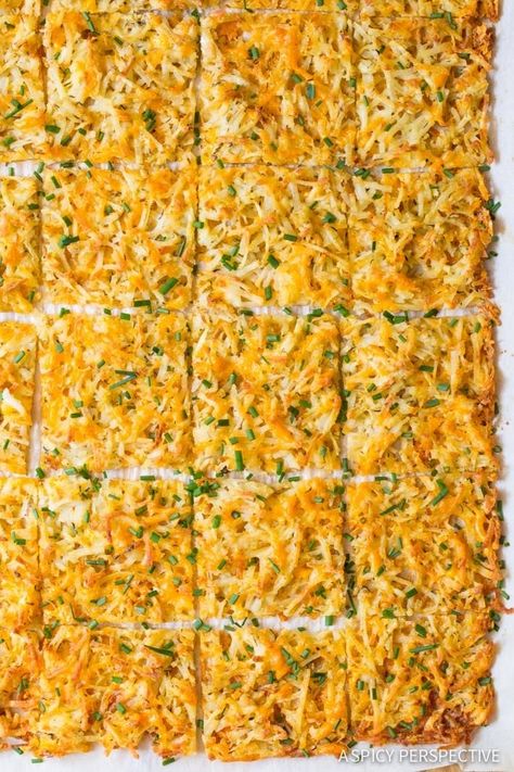 Zesty Baked Hash Browns | XX Hash Brown Recipes, 'Cause They're The Greatest Breakfast Carb Oven Baked Hash Browns, Oven Hashbrowns, Baked Hashbrown Recipes, Waffle Iron Hash Browns, Baked Hashbrowns, Easy Hashbrowns, Sweet Potato Hash Browns, Hash Brown Patties, Homemade Hashbrowns