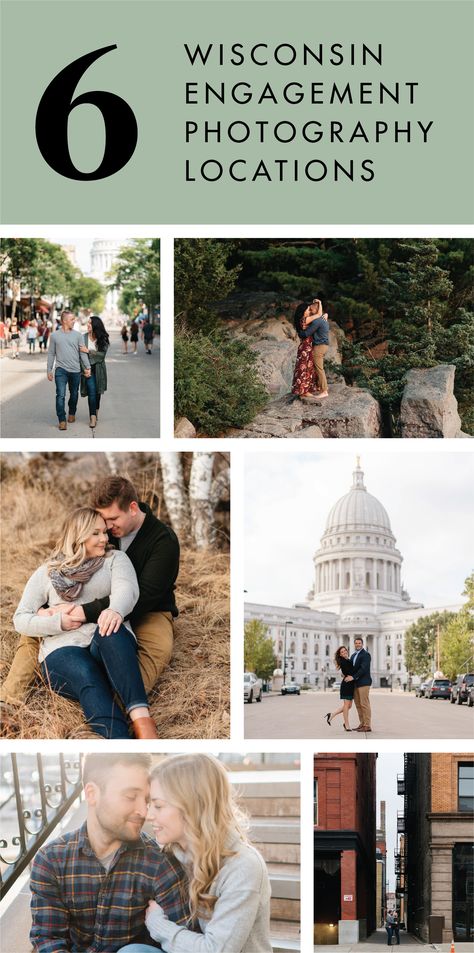 Two of the most common questions we are asked as wedding photographers are “Where should we have our engagement session?”, and “Do you know any good spots for engagement photos?”, so we made this post to outline our favorite spots throughout Wisconsin. Wisconsin Engagement Session | Wisconsin Engagement Photos | Devils Lake State Park | Capitol Square | State Street | Milwaukee Third Ward | Ben and Katya Photography Madison Wisconsin Engagement Photos, Wisconsin Engagement Photos, Lake Engagement, Madison Wedding, Our Engagement, Engagement Photo Locations, Madison Wisconsin, State Street, Common Questions