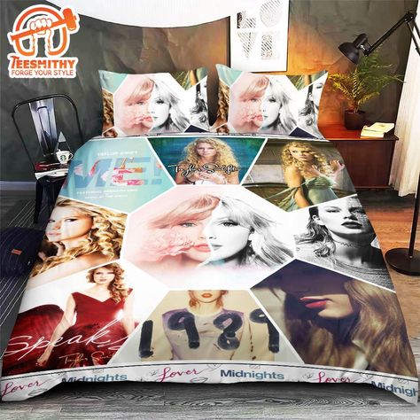 Taylor Swift The Eras Tour Bedding Set Introducing our Bedding Set, crafted for unparalleled comfort and style. Made from premium materials, it includes a soft duvet cover, coordinating pillowcases, and a fitted sheet. With a range of designs and sizes, our bedding sets effortlessly elevate any bedroom decor. Transform your space into a cozy sanctuary... Girly Party Ideas, Taylor Swift Merchandise, Craft Market Display, Photos Of Taylor Swift, Taylor Swift Fan Club, London Poster, Swift Tour, Friendship Bracelets Designs, Taylor Swift The Eras Tour