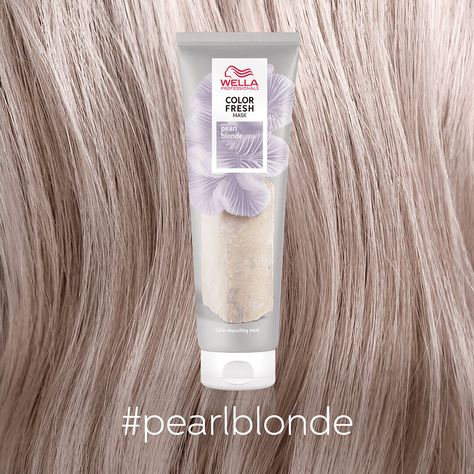 Wella Color Fresh Mask, Color Fresh Mask, Cream Blonde Hair, Wella Hair Color, Perfect Blonde Hair, Pearl Blonde, Wella Color Fresh, Hair Mask For Damaged Hair, Hair Color Formulas