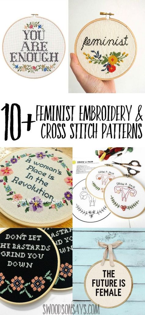 Looking for some subversive stitching? Check out these 10 feminist cross stitch and feminist embroidery patterns to stitch up as a gift or to hang on your wall. #feminist #embroidery #crossstitch #feminism #crafts Feminist Cross Stitch, Feminist Embroidery, Embroidery And Cross Stitch, Learn Embroidery, Needlework Patterns, Embroidery Cross, Embroidery Patterns Free, Hand Embroidery Stitches, Embroidery For Beginners