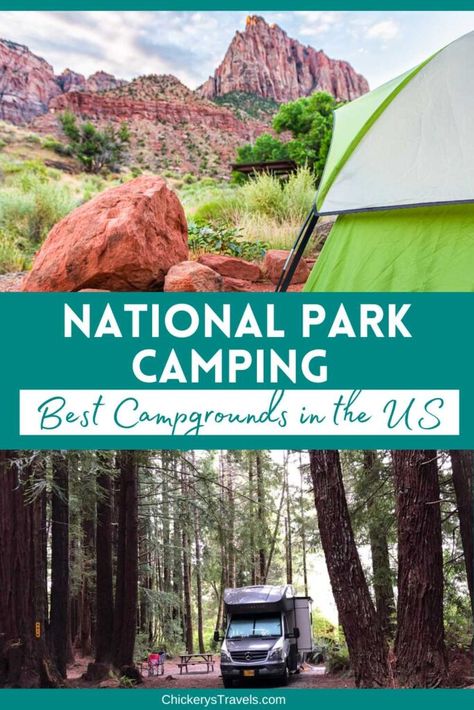 Zion National Park and Redwoods National Park campgrounds Usa Road Trip Ideas, Volunteer Travel, National Park Camping, Rv Parks And Campgrounds, Camping Resort, Best Campgrounds, Travel America, Usa Road Trip, American Road