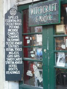 Witch Shop Sign, Witch Shop Ideas, Witches Shop, New Orleans Witch, Witchcraft Store, Witchy Shop, Tarot Shop, Witch Store, Witchcraft Shop