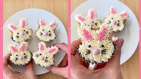 Cupcakes For Easter, Shaped Cupcakes, Bunny Shape, Easter Bunny Cupcakes, Holidays Recipes, Spring Baking, Bunny Cupcakes, Holiday Hack, Pastry Art