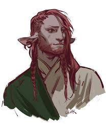 Drawing, bust-view of bearded Firbolg with braids and a tunic Shepherd Druid, Firbolg Male, Human Structure, Caduceus Clay, Critical Role Characters, Mighty Nein, Roleplay Characters, Critical Role Fan Art, Dungeons And Dragons Characters