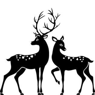 Deer Outline, Deer Stencil, Hirsch Silhouette, Deer Drawing, Decoration Vitrine, Buck And Doe, Silhouette Drawing, Deer Silhouette, Christmas Stencils