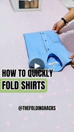 How To Shirt Fold, How To Fold Tshirts Video, Fold Shirts To Save Space, How To Fold A Shirt, Shirt Folding Hacks, How To Fold Shirts To Save Space, Folding Shirts To Save Space, How To Fold Shirts, Clothes Folding Hacks