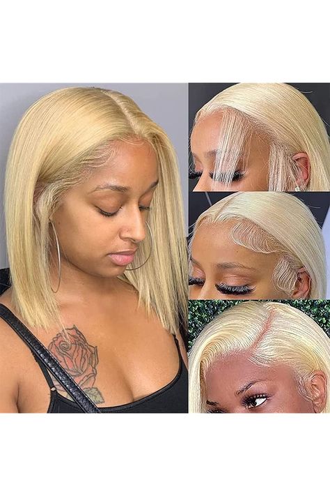 613 Bob Wig, Lace Front Blonde, Soft Silky Hair, Frontal Lace Wig, Straight Bob Wig, Blonde Bob Wig, Virgin Hair Wigs, Bob Lace Front Wigs, Straight Bob