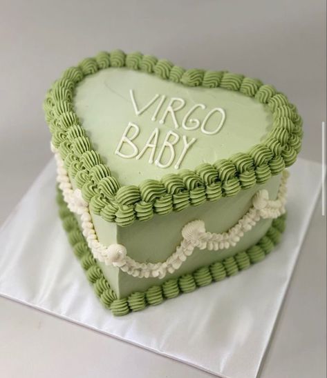 Aesthic Birthday Cakes, Virgo Bday Cake, Virgo Cake Aesthetic, Virgo Baby Cake, 18th Cake Ideas, Virgo Cake Ideas, Pieces Birthday Cake, Virgo Birthday Cake, Ugly Cakes