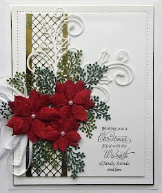 Christmas Cards 2018, Poinsettia Cards, Sue Wilson, Christmas Card Inspiration, Homemade Christmas Cards, Christmas Card Crafts, Christmas Poinsettia, Diy Christmas Cards, Merry Christmas Card