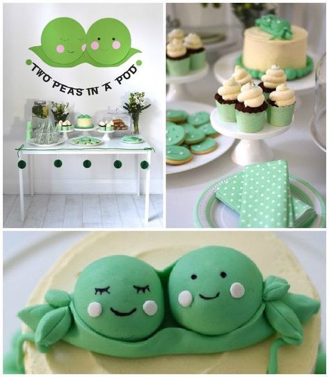 Unique Themes for a Twin Baby Shower - Twiniversity #1 Twin Pregnancy Site Twin Baby Shower Theme, Sweet Pea Baby Shower, Twin Boys Baby Shower, Unique Themes, Twin Shower, Baby Pregnancy, Baby Shower Outfit, Twin Pregnancy, Twins Baby Shower