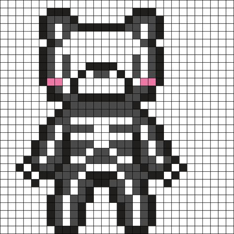 Skele Gloomy Bear Perler Bead Pattern | Bead Sprites | Characters Fuse Bead Patterns Gloomy Bear Perler, Gloomy Bear Kandi, Bear Pixel Art, Melt Beads Patterns, Gloomy Bear, Easy Perler Beads Ideas, Easy Pixel Art, Pixel Art Templates, Pixel Drawing