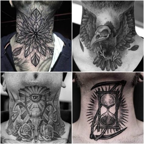 throat tattoos for men - throat tattoos - neck tattoos for guys. Explore more Tattoo ideas on positivefox.com #animalnecktattoosformen #backnecktattoo #necktattooformen #necktattoos #necktattoosmall #sidenecktattoos #throattattoosformen #tribalnecktattoos Neck And Throat Tattoos Men, Neck Tattoo Ideas For Men, Maori Tattoo Frau, Throat Tattoos, Full Neck Tattoos, Herren Hand Tattoos, Tattoo Homme, Neck Tattoo Ideas, Best Neck Tattoos