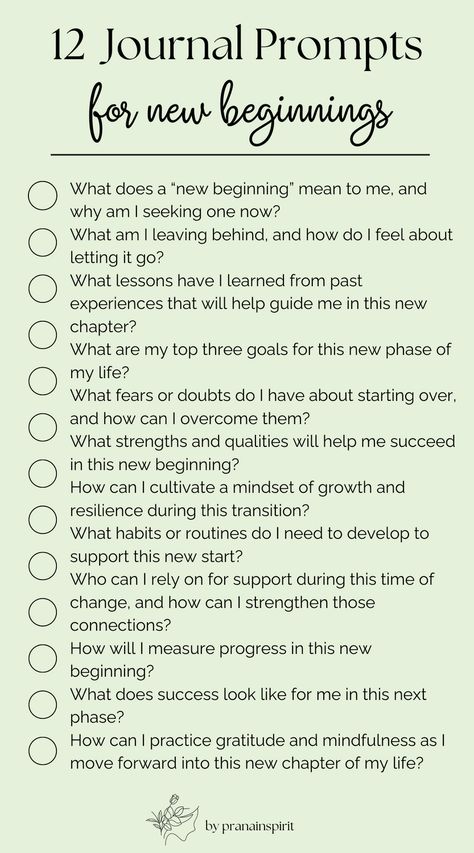 Change isn't always easy. Journal through those questions to find confidence, security and the beauty of new beginnings

#journaling #journalprompts #journalquestions #journalideas #growthmindset #personaldevelopment #successmindset #journaling New Beginning Journal Prompts, Beautiful Journal Prompts, Questions For Journaling Writing Prompts, New Chapter Journal Prompts, Journal Prompts For Finding Yourself, Life Changing Journal Prompts, Deep Thinking Journal Prompts, Topics For Journaling, How To Find Myself Journal