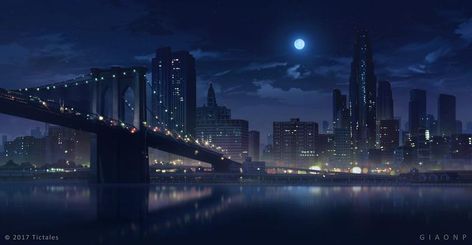 New York skyline_Night - Visual Novel Background by giaonp on DeviantArt New York Background, Episode Interactive Backgrounds, Anime Places, Episode Backgrounds, Anime City, Scenery Background, City Background, 판타지 아트, Anime Scenery Wallpaper