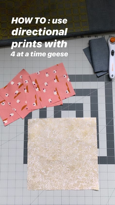 How to use directional fabric while making four-at-a-time geese!  This tutorial targets the Meadowland Quilt Block but once you've keyed in to this quick check you'll be able to better control your directional fabric in whatever quilt you're making!    Ev Quilts & Co    #Quilting #quilts #quilting #quiltpatterns #quiltblocks #geese #quilttutorial #quiltingtutorials #homedecor #handmade #fabric Meadowland Quilt, Strip Quilt Patterns, Quilting Guides, History Of Quilting, Flying Geese Quilt, Easy Quilt, Paper Cut Design, Scrap Quilt Patterns, Scrap Quilt