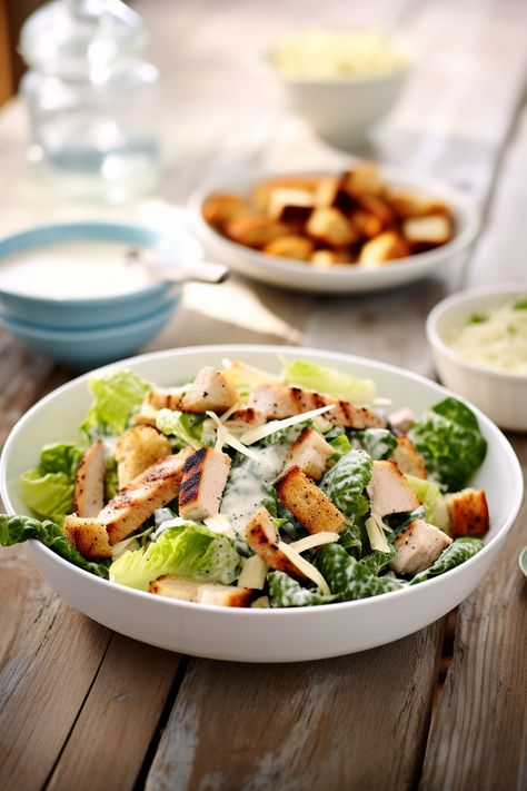 "Master the Mediterranean Diet: Grilled Chicken Caesar Salad with Homemade Croutons Recipe" #mediterraneandiet Healthy Caesar Salad, Grilled Chicken Caesar, Croutons Recipe, Grilled Chicken Strips, Grilled Chicken Caesar Salad, Crouton Recipes, Food Pic, Vegan Parmesan Cheese, Grilled Tofu