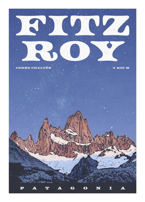 Patagonia Poster, Illustration Poster Design, Patagonia Retro, Adobe Fresco, Dorm Art, Vintage Poster Design, Dorm Posters, Nature Posters, Picture Collage Wall