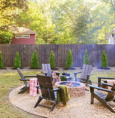 Yard Before And After, Backyard Playset, California Backyard, Cheap Backyard, Backyard Renovations, Backyard Fire, Backyard Inspo, Fire Pit Backyard, Backyard Makeover