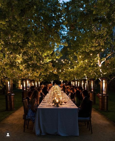 Outdoor Wedding Night, Vibey Wedding, Long Wedding Tables, Black And White Wedding Theme, Outdoor Dinner, Wedding Set Up, Dream Wedding Ideas Dresses, French Wedding, Wedding Rehearsal