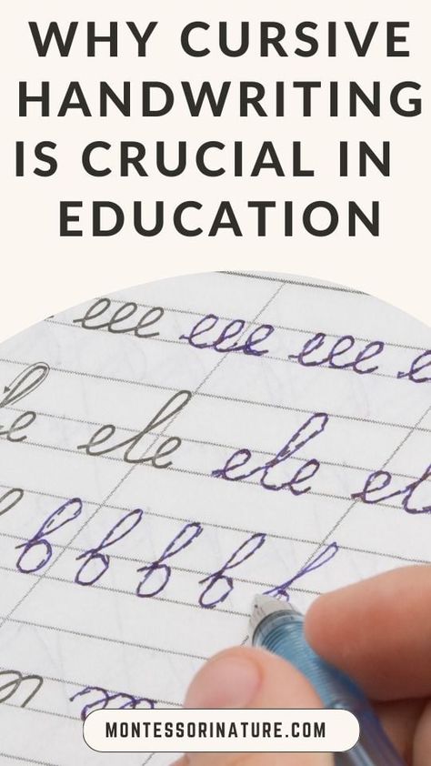 Why Cursive Handwriting Is Crucial In Montessori Education: Enhancing Fine Motor Skills and Cognitive Development Free Printable Included - Montessori Nature Printables Textured Lettering, Teaching Cursive, Learning Cursive, Print Handwriting, Cursive Alphabet, Handwriting Styles, Montessori Education, Montessori School, Cursive Handwriting