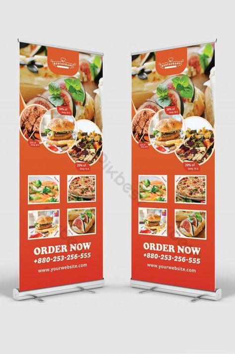 Restaurant and Food roll up banner stand#pikbest#Templates#Signage#Banner stand Food Roll Up Banner, Pizza Presentation, Rollup Design, Standing Banner Design, Rollup Banner Design, Tea Website, Standee Design, Bunting Design, Banner Image