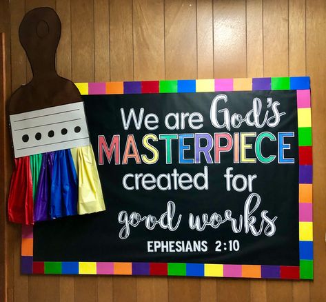 Vacation Bible School Themes, Lifeway Vbs, Sunday School Decorations, God's Masterpiece, Art Classroom Decor, Vbs Themes, Sunday School Crafts For Kids, Bible School Crafts, Bible Crafts For Kids