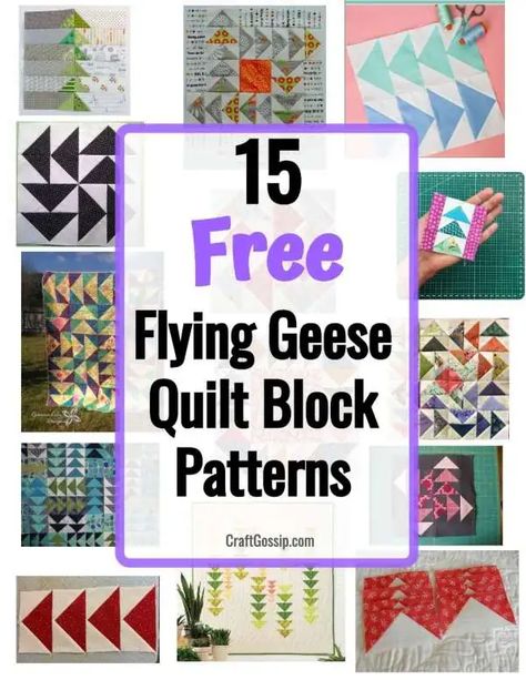 15 Free Flying Geese Quilt Block Patterns – Quilting Flying Geese Quilt Block, Geese Quilt, Bird Quilt Blocks, Chicken Quilt, Flying Geese Quilt, Quilt Block Patterns Free, Bird Quilt, Quilt Block Tutorial, Block Patterns