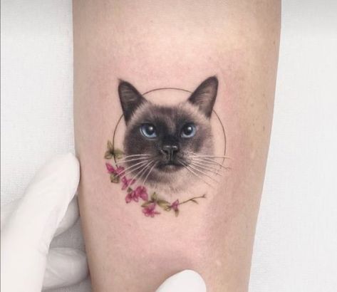 Siamese Cat Tattoos, Cat Face Tattoos, Miniature Tattoos, Cat Portrait Tattoos, Animal Tattoos For Women, Cat Tatto, Cat Tattoo Simple, Cute Cat Tattoo, Cat Tattoo Designs